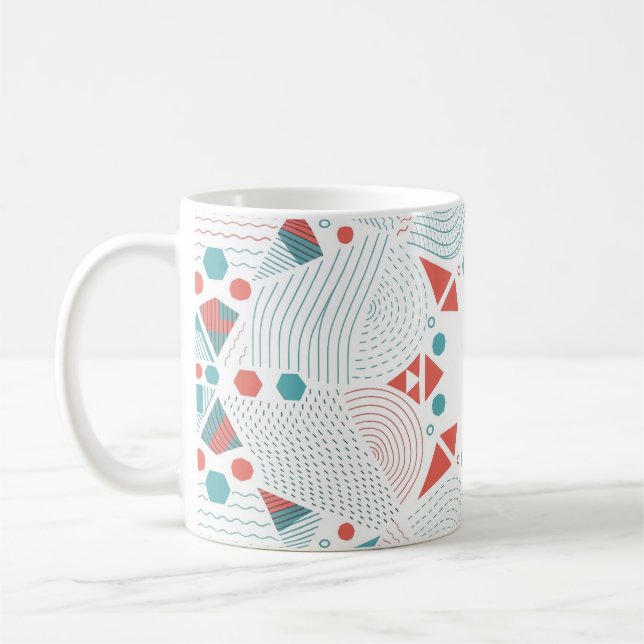 Caneca Geométrica - Caneca de Café Design Coral e  (Esquerda)