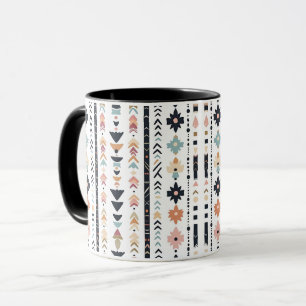 Caneca Geométrico Creme Teal Inspirado no Sudoeste Navajo