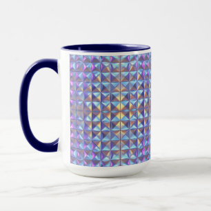 Caneca Geométrico Dourado, Azul e Iridescente Puro 2