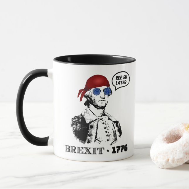 Caneca George Washington Brexit 1776 EU Flag Sunglasses (Com Donut)