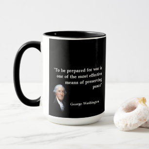 Caneca George Washington Citação sobre Guerra e Paz