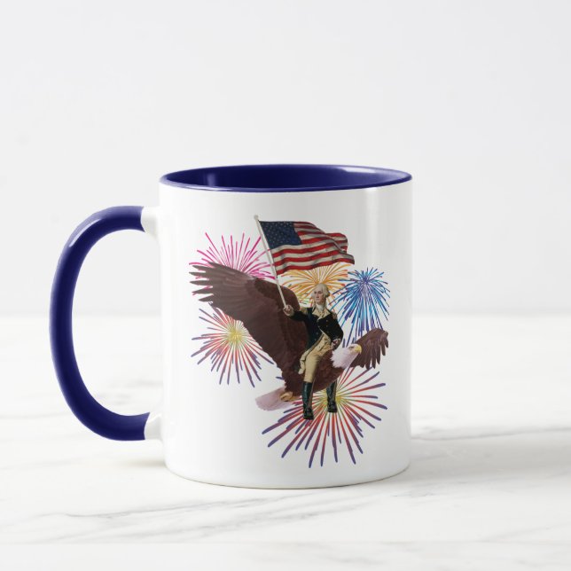 Caneca George Washington dirigindo uma águia com uma band (Esquerda)