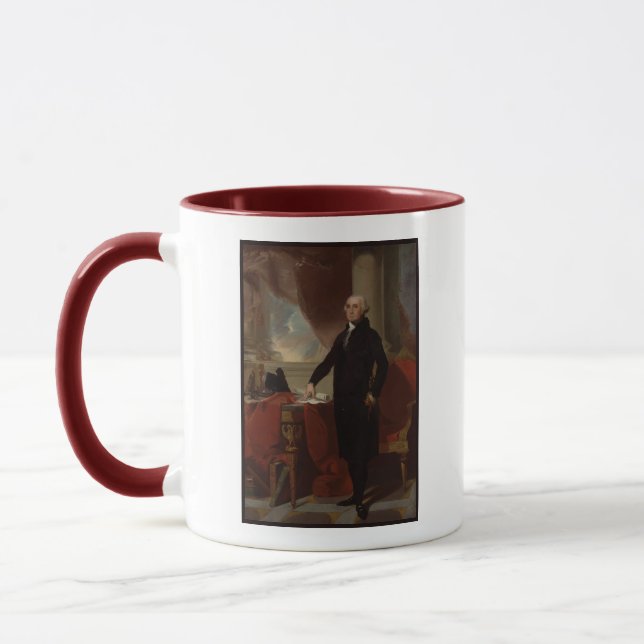 Caneca George Washington Retrato Por Gilbert Stuart Mug (Esquerda)