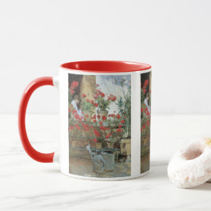 Caneca Gerânios por Childe Hassam, Impressionismo Vintage