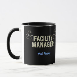 Caneca Gerente de instalações ou administrador e presente