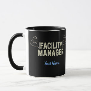 Caneca Gerente de instalações ou administrador e presente