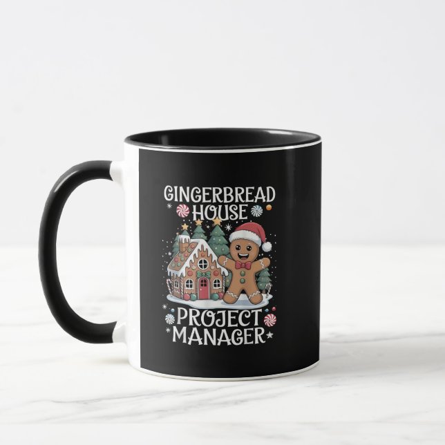 Caneca Gerente de Projeto de Casa de Gingerbread Natal Di (Esquerda)