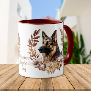 Caneca German shepherd Cão Outono