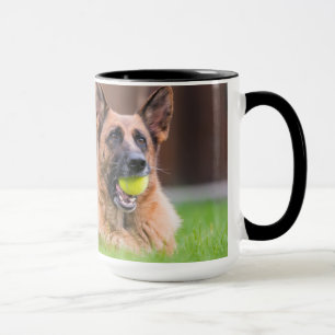 Caneca German shepherd Com Bola De Tênis