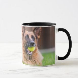 Caneca German shepherd Com Bola De Tênis