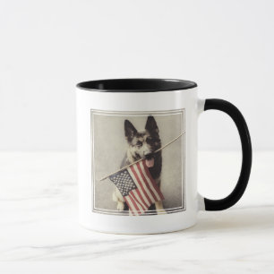 Caneca German shepherd com Sinalizador dos EUA