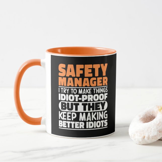 Caneca Gestor De Segurança Tento Fazer Coisas Engraçadas (Com Donut)