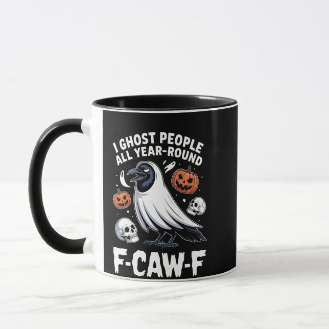 Caneca Ghost Pessoas O Ano Todo Em Torno De F-Caw-F Hallo (Esquerda)