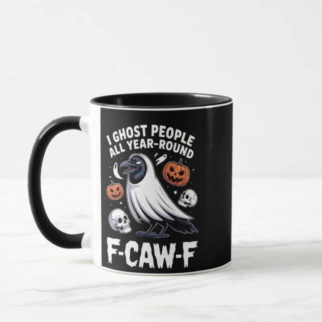 Caneca Ghost Pessoas O Ano Todo Em Torno De F-Caw-F Hallo (Esquerda)