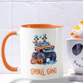 Caneca Ghoul Gang Gang Cute Manchou Typografia Halloween