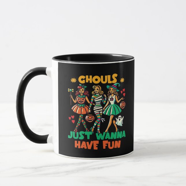Caneca Ghouls Só Quer Divertir-Se Com A Citação Do Dia Da (Esquerda)