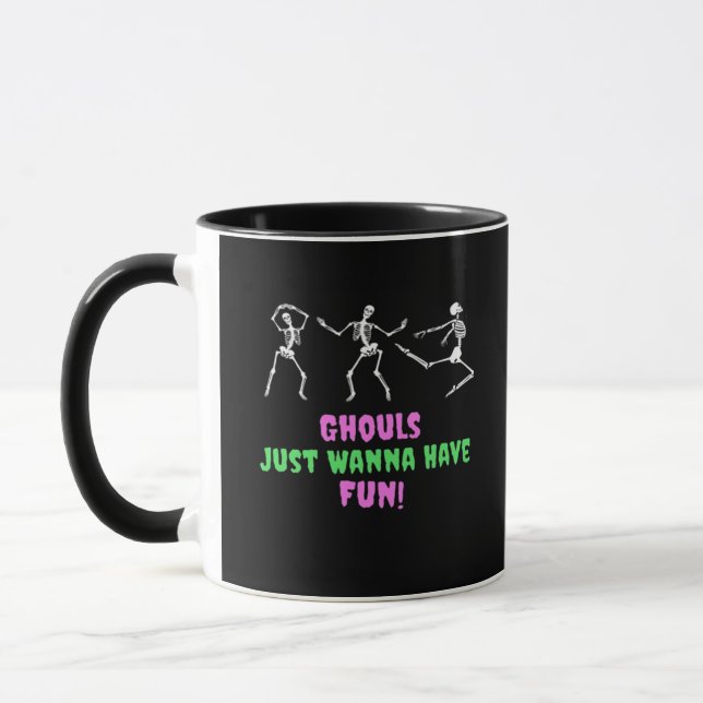 Caneca Ghouls Só Quer Divertir-Se Com A Lpreguiça (Esquerda)