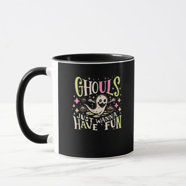 Caneca Ghouls Só Quer Divertir-Se Com Design (Esquerda)
