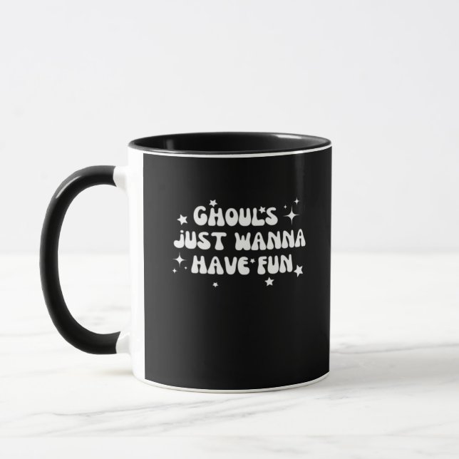 Caneca Ghouls Só Quer Divertir-Se Com Design Básico (Esquerda)