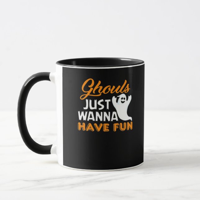 Caneca Ghouls Só Quer Divertir-Se Com Impressão Dia de as (Esquerda)