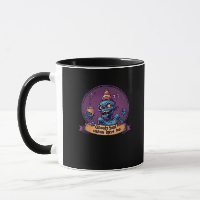 Caneca Ghouls Só Quer Divertir-Se Com Lúcio E Engraçado (Esquerda)