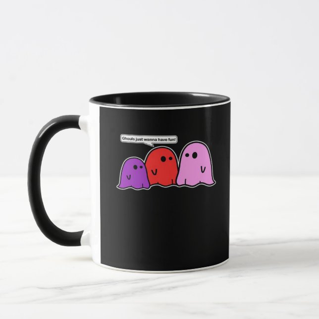 Caneca Ghouls Só Quer Divertir-Se Com Slogan Clássico (Esquerda)