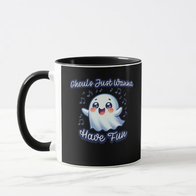 Caneca Ghouls Só Quer Divertir-Se Com Sloth E Slogan (Esquerda)