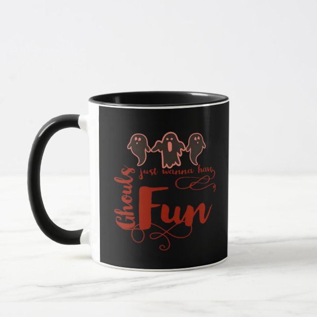 Caneca Ghouls Só Quer Divertir-Se Com Uma Citação Louca (Esquerda)
