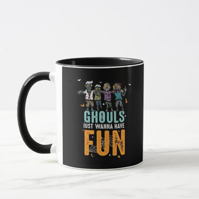 Caneca Ghouls Só Quer Divertir-Se Com Zombies Engraçados  (Esquerda)