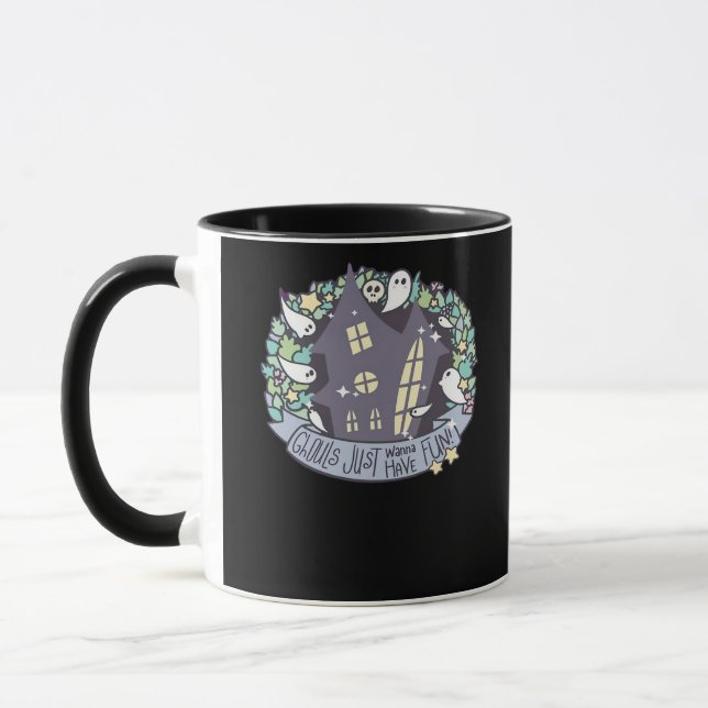 Caneca Ghouls Só Quer Divertir-Se Engraçado E Outono (Esquerda)