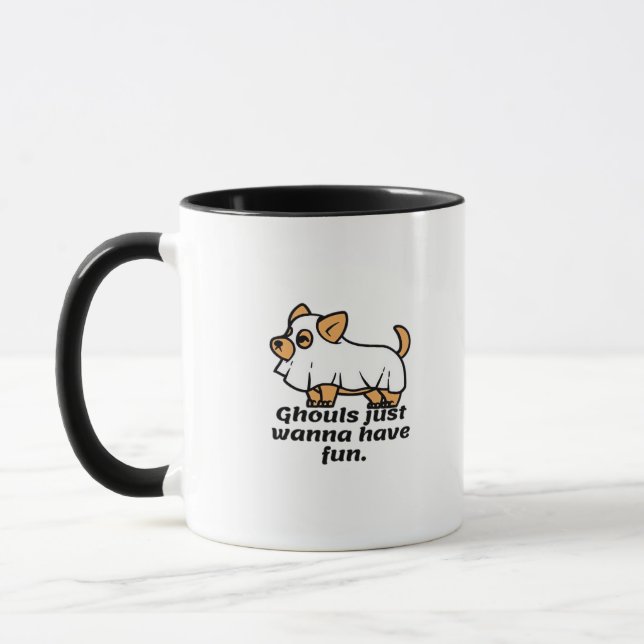 Caneca Ghouls Só Quer Se Divertir - Cachorro (Esquerda)