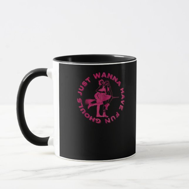 Caneca Ghouls Só Quer Se Divertir - Design Retro Spooky (Esquerda)