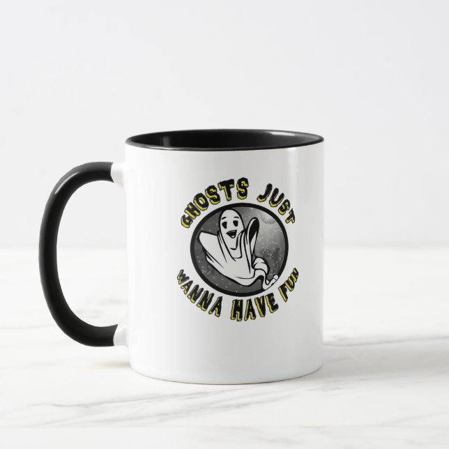 Caneca Ghouls Só Quer Se Divertir - Engraçado E Design De (Esquerda)