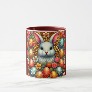 Caneca GIA ~ Ovos do BUNNY LESTE Flores ~ Mug