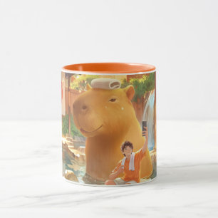 Caneca Giant Capybara - Ilustração de Primavera quente