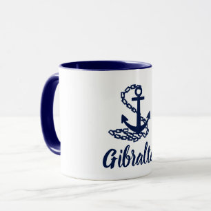 Caneca Gibraltar - Estilo Marítimo Blue E White Mug