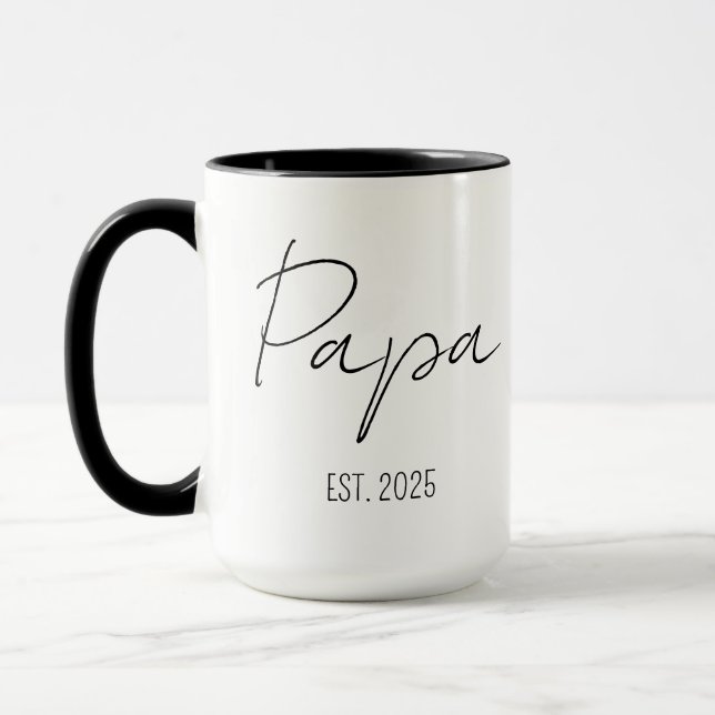 Caneca Gigi E Papa Mugs, Anunciante De Gravidez Dos Avós (Esquerda)