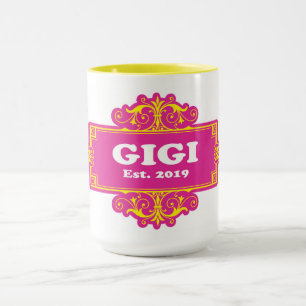 Caneca GIGI est 2019 Texto Branco com Moldura Heritage Ro