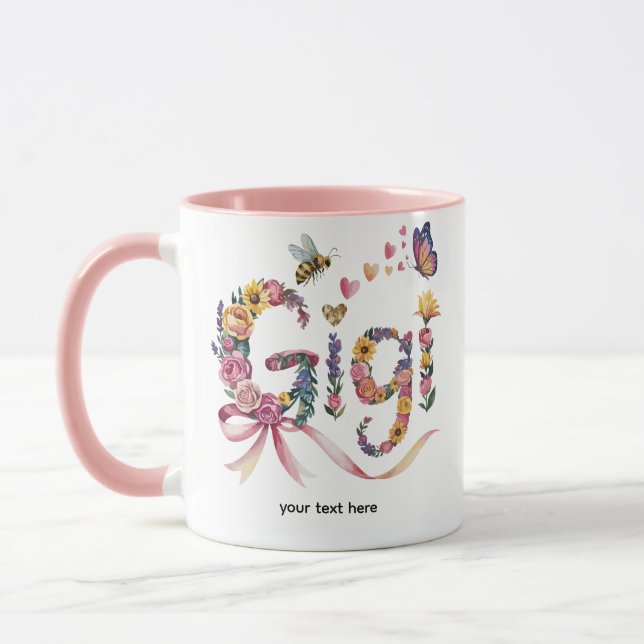 Caneca Gigi Grandma T-Shirt – Floral Name Tee with Bow –  (Esquerda)