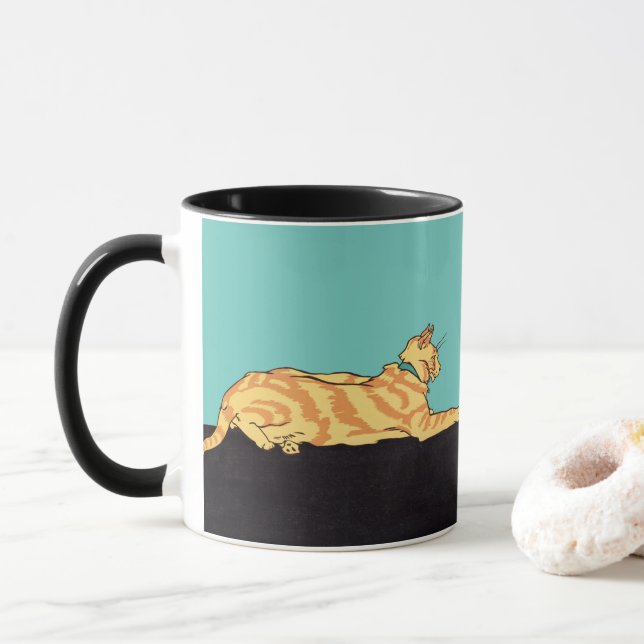 Caneca Ginger Striped Cat (Com Donut)