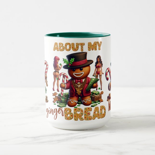 Caneca Gingerbird Man Engraçado Red Christmas (Centro)