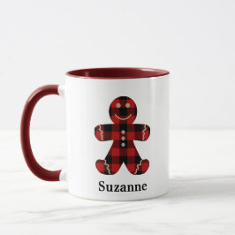 Caneca Gingerbread Man Monograma Xadrez de Buffalo