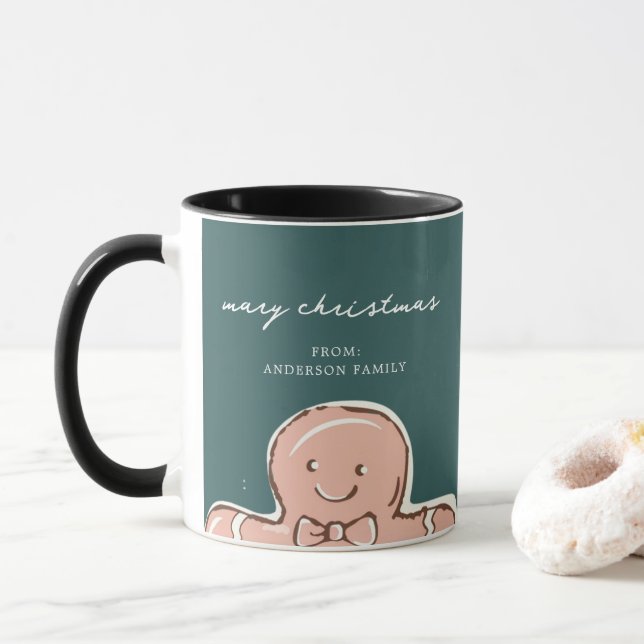 Caneca GingerBreadMan Metal VerdeFeliz Natal (Com Donut)