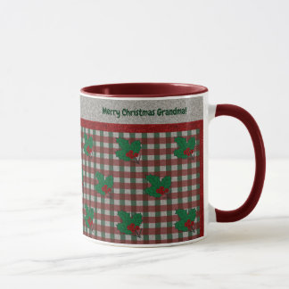 Caneca Gingham Natal 1940 - Personalizado