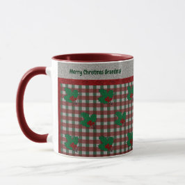Caneca Gingham Natal 1940 - Personalizado