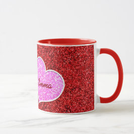 CANECA GIRA CORAÇÃO DE ROSA VERMELHA