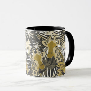 Caneca Girafas na floresta noturna.