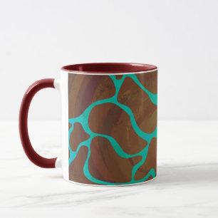 Caneca Giraffe Brown e Teal Impressão