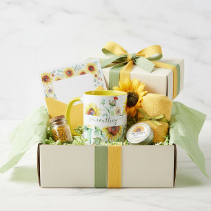 Caneca Girassóis aquarela personalizados