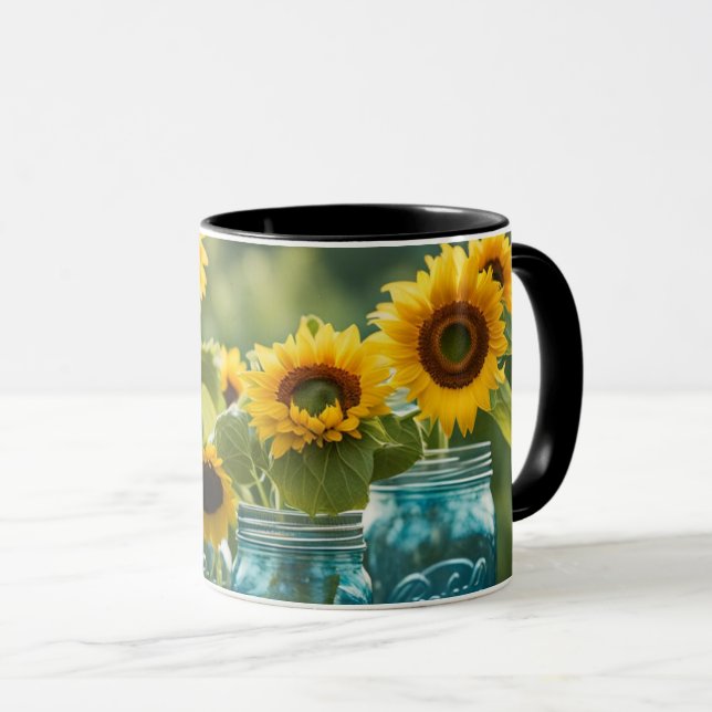 Caneca Girassóis e Potes de Pedra (Frente Esquerda)